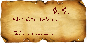 Vörös Izóra névjegykártya